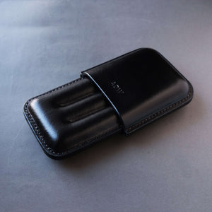 LEATHER CIGAR CASE / GREEN