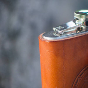 Leather Travel Flask Handmade Customized Gift for Him