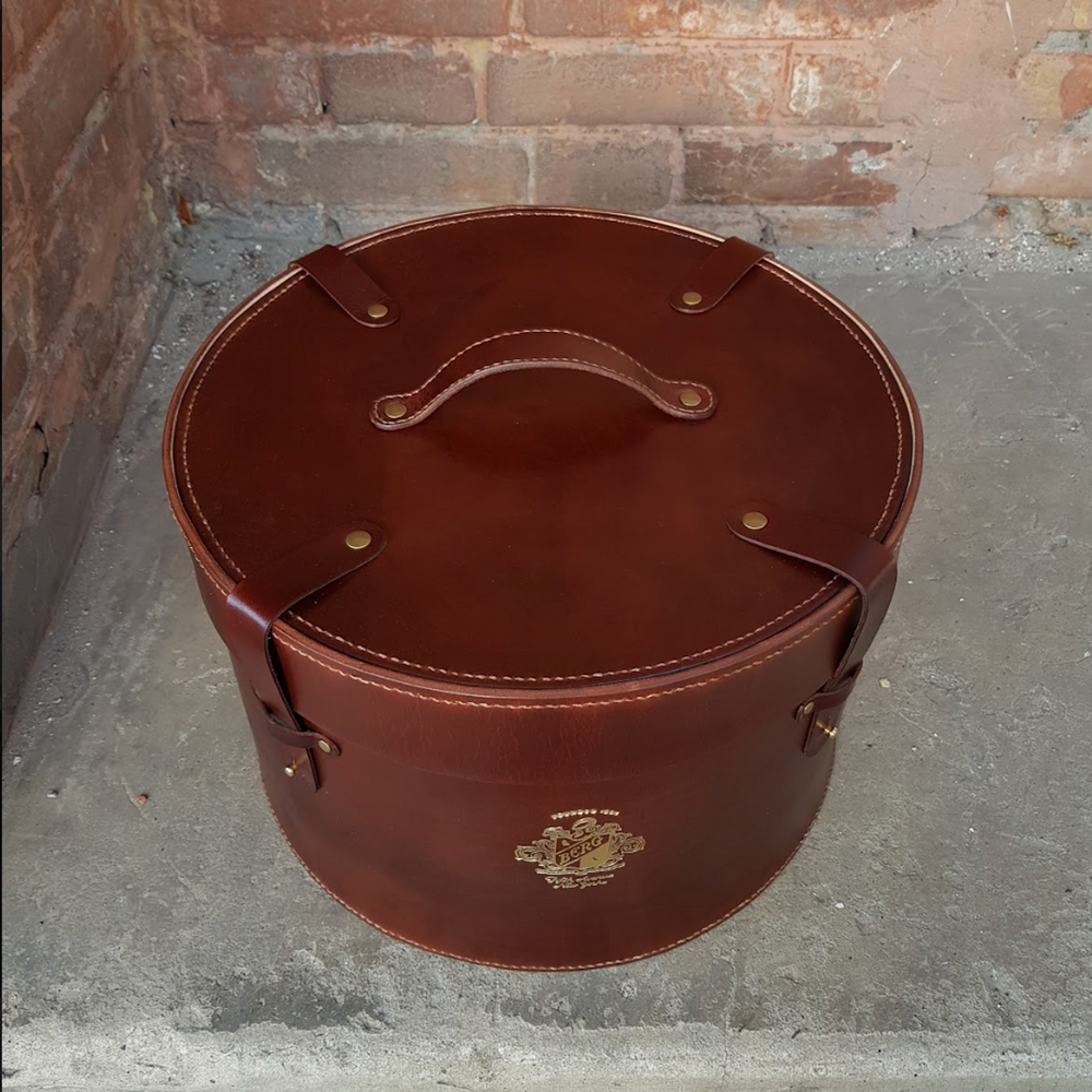 leather hat box customized