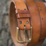 light brown leather belt