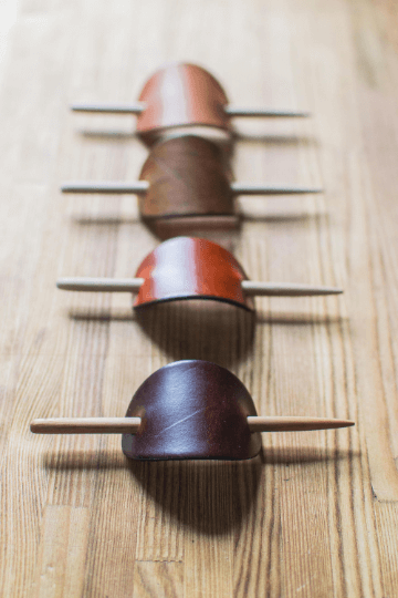 leather hair pin for her