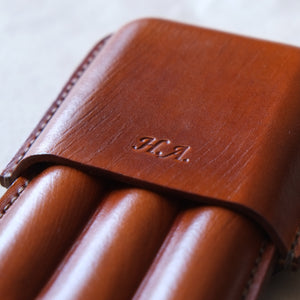 brown leather cigar holder