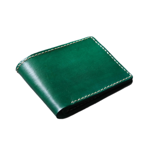 green wallet leather custom