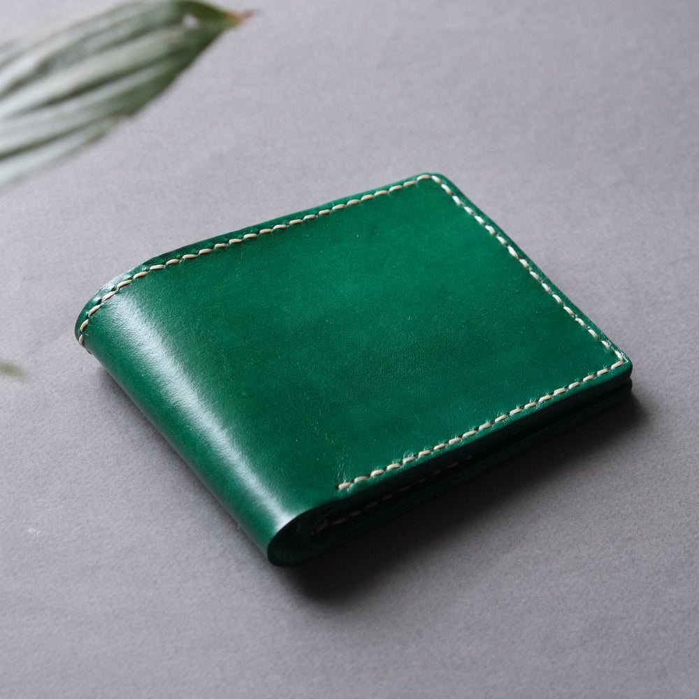 leather monogrammed wallet handmade