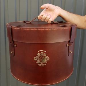 leather hat box personalized