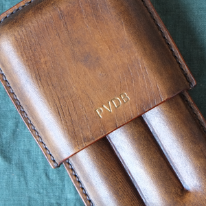 Molded Leather Cigar Case Father's Gift