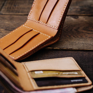 light brown mens wallet customized