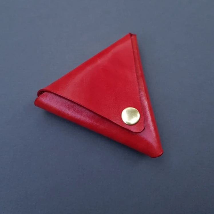 red wallet for your coins handmade