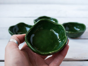 glazed pottery handmade ring dish