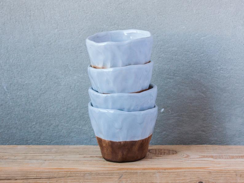 blue japan style sake cup