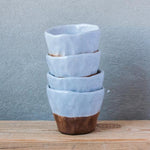 ceramic handmade blue sake cup