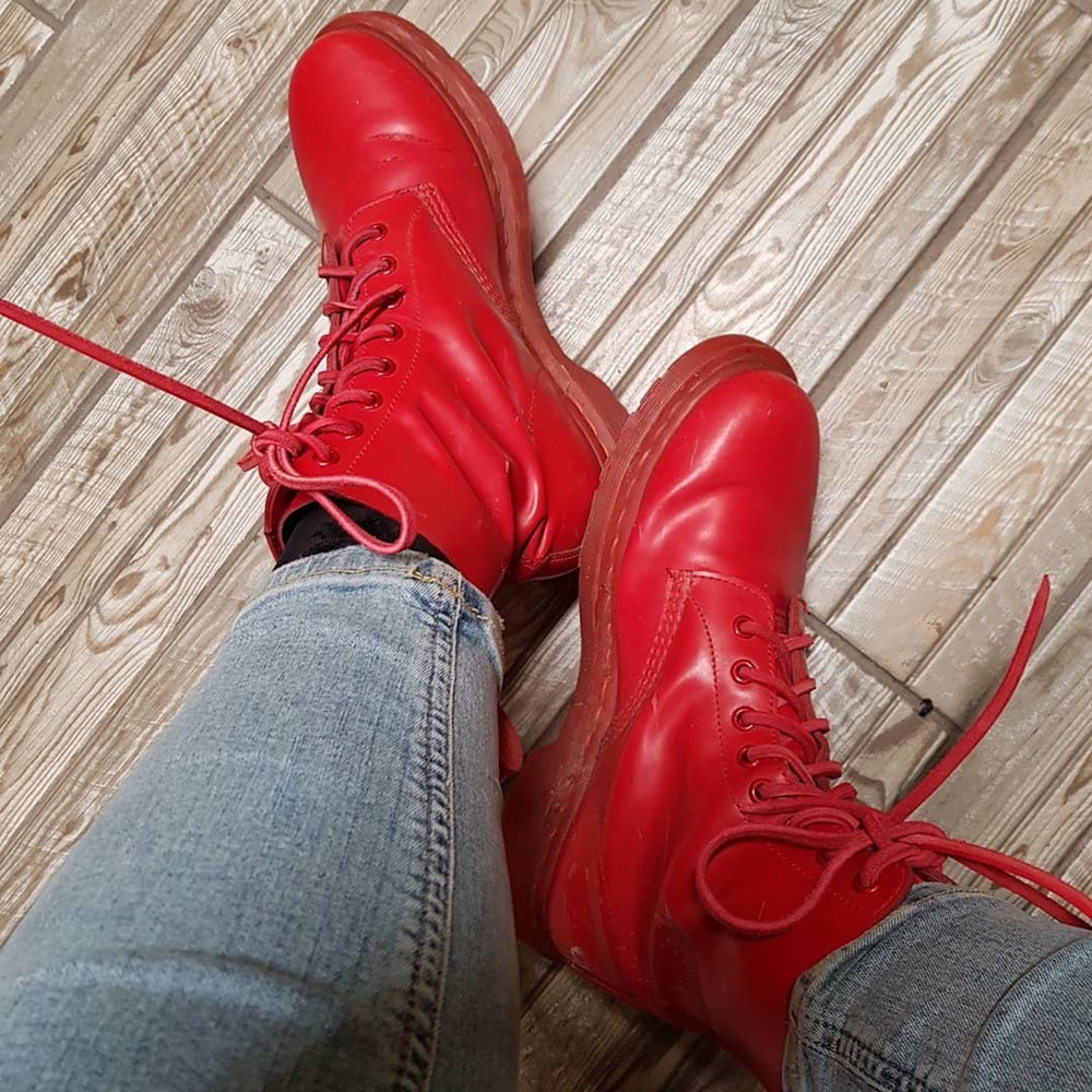 red leather shoe laces for boots