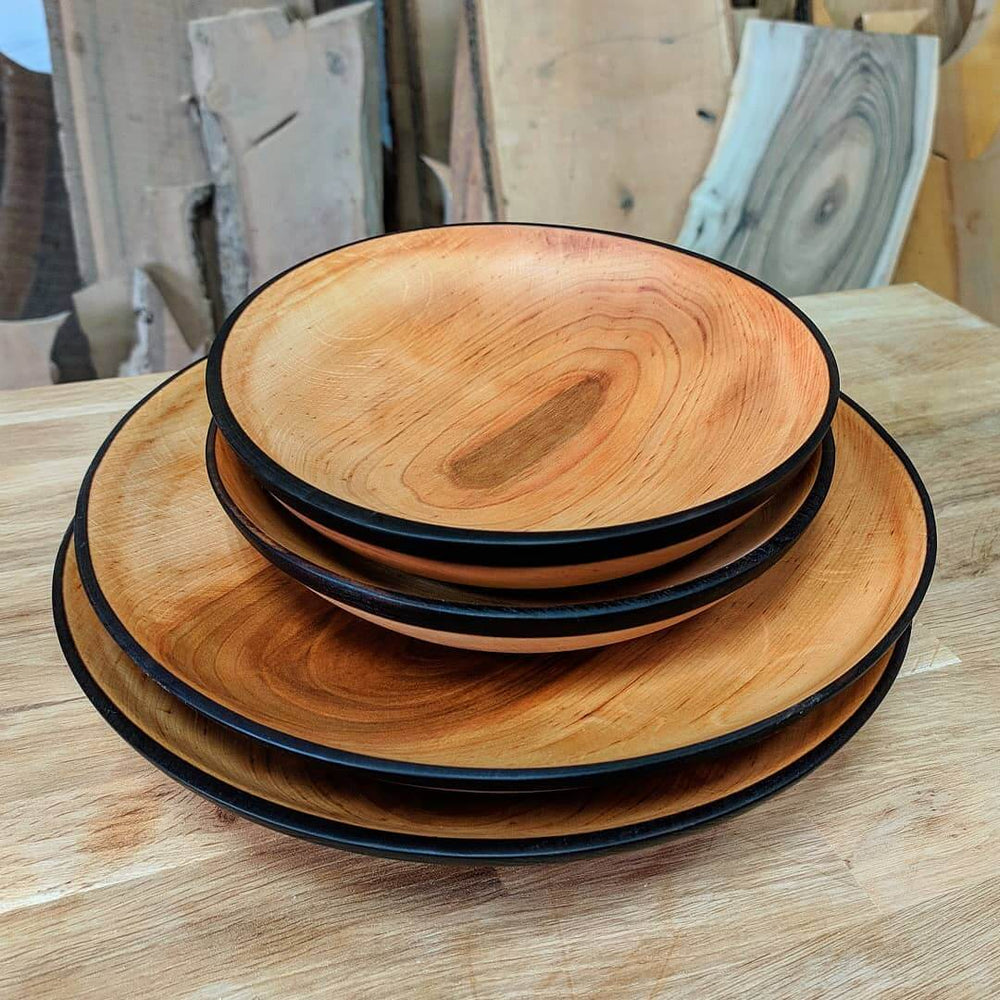 
            
                Load image into Gallery viewer, set of wooden plates handmade
            
        