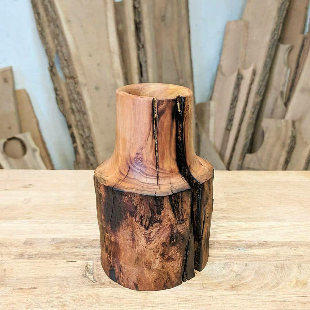 WOODEN VASE FOR DRIED FLOWERS